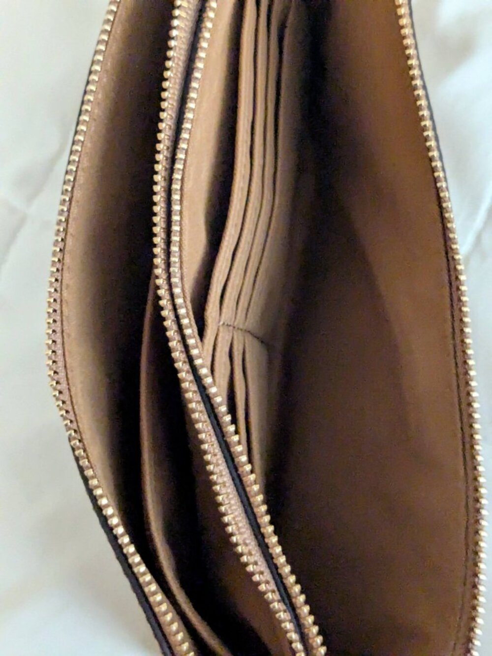 Coach Madison Double Corner Zip Wallet Wristlet Light Saddle Brown Style F87587 - Picture 8 of 9